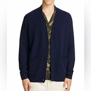 Vince Men's Wool Cashmere Navy Cardigan Sweater